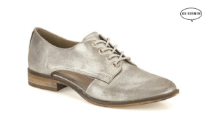 Clarks cut out metallic brogues
